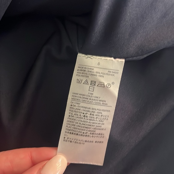 Navy Wool A Line Skirt - Picture 5 of 5